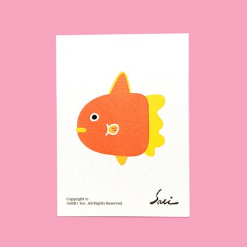 明信片 小海報 防水貼紙 機車貼紙 行李箱貼紙  翻車魚 卡片 萬用