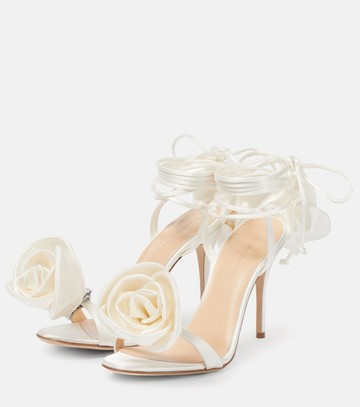 Magda Butrym Floral-appliqué satin sandals
