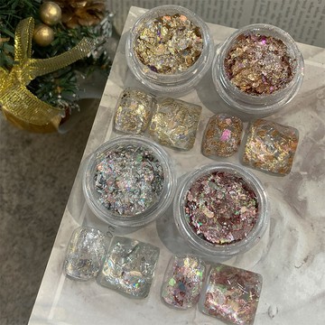 台灣現貨 細膩夢幻冰晶高光 歐泊雲錦粉 金箔紙 美甲飾品美甲DIY 美甲裝飾 美甲造型 指甲彩繪 甲子園