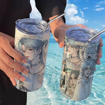 ⭐臺灣出貨⭐附加遺產洛羿周邊保溫杯帶吸管咖啡杯不鏽鋼隨手杯便攜ins高顏值