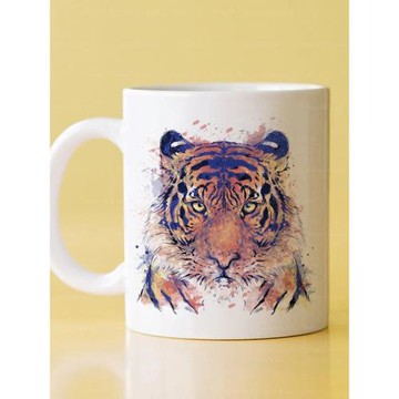 手繪老虎馬克杯虎虎生威咖啡杯喝水杯子家用辦公室陶瓷情侶禮物