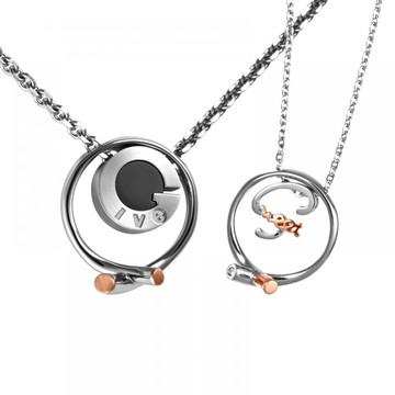 項鍊戒指兩用 鑽石14K金對項鍊  擁抱 (設計師比賽款) 情人送禮