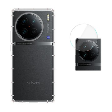 RedMoon vivo X90 Pro 5G 手機殼貼2件組 空壓殼+厚版鏡頭貼