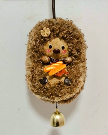 小刺蝟掛件-天然榼藤豆莢種子