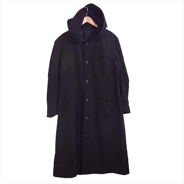 ヨウジヤマモト YOHJI YAMAMOTO 18AW HV-J35-126 シワ ギャバ お尻抜染 フード ロング コート 黒系 2【美品】【中古】  | LINEブランドカタログ