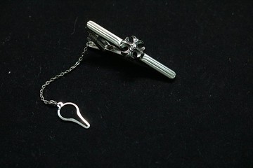 古銀色骷髏頭領帶夾新品獨特設計/雅痞男摯愛