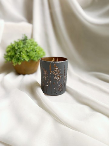 【好日戀物】德國帶回Boltze灰色玻璃漆啞光燭台