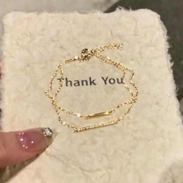 💖限時下訂💖韩系ins双层极细手链冷淡风简约设计感韩系叠戴手饰 手鏈 女款手鏈