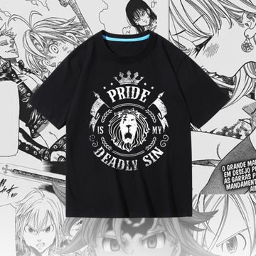 圓領T恤男夏日式動漫七大罪周邊卡通七宗罪憤怒傲慢印花純棉短袖