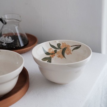 日式桂花陶瓷湯麵碗 / 高級感大碗 / 家用食器禮物