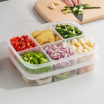 可微波冷凍分隔保鮮盒/備餐備菜盒(大款6格)-3入 單一規格