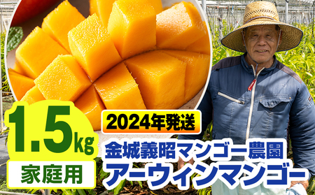 金城義昭マンゴー農園　アーウィンマンゴー家庭用1.5kg