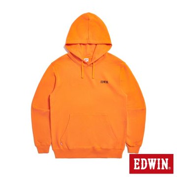 EDWIN 男裝 極簡精神連帽長袖T恤-桔黃色