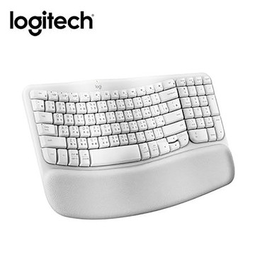 羅技Logitech人體工學鍵盤/WaveKeys/珍珠白