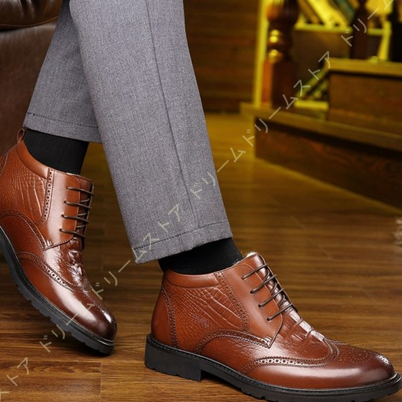 マーティンブーツ メンズ 冬 スノーブーツ メンズ ショート ビジネスブーツ 大きいサイズ レースアップ ウィングチップ 防滑 ムートン 滑り止め 防寒 靴 通販 Lineポイント最大0 5 Get Lineショッピング