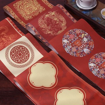 馬年新款春聯空白手寫微噴蠟染萬年紅對聯紙書法半生半熟瓦噹宣紙