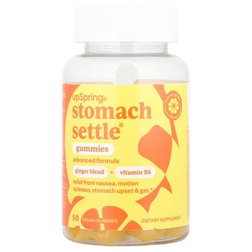 UpSpring, Stomach Settle® 軟糖，檸檬姜，50 粒全素軟糖