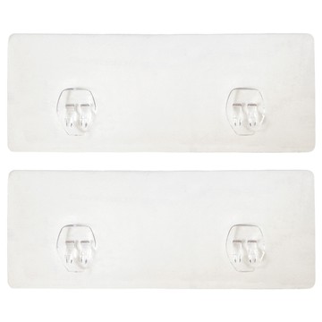 熊好貼 無痕掛勾 長方形 防水 適用凹凸紋路牆面 多功能設計  透明色  2個