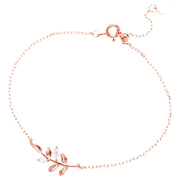 RADIANT STAR 璀璨之星 925純銀 落葉知秋金枝玉葉可調式腕圍手錬 SL524  玫瑰金