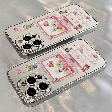 免運+隔日🚚電鍍鏡面手機殼 哭包小女警 適用蘋果17promax 16Pro 15plus 14 13 12 11防摔