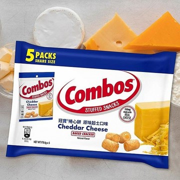 美國 COMBOS 冠寶 起司捲心餅(178.6gx5包)【小三美日】 DS025278 餅乾 下午茶 點心 酥脆餅乾