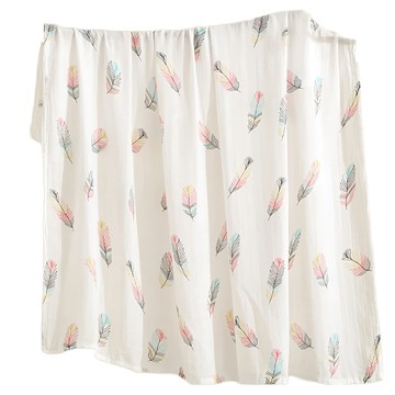 愛北鼻 新生兒雙層包巾 竹節棉 七彩葉子 紗布包巾 新生兒禮物