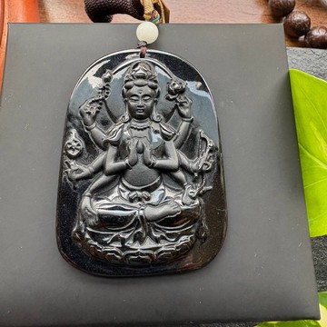 墨翠 翡翠 千手觀音 翡翠吊墜 千手護持 天然翡翠A貨 QJ-0027