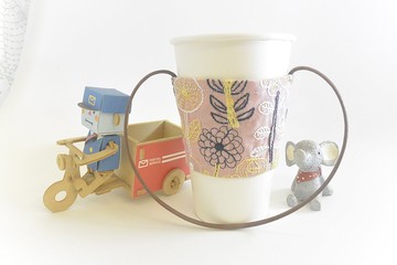 環保布杯套- 刺繡花朵