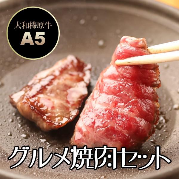 牛肉 黒毛和牛 A5 大和榛原牛 グルメ焼肉セット 400g （大和榛原牛のハネシタロース：100g・ミスジ：100g・霜降りウチヒラ：200g） 送料無料 冷凍便