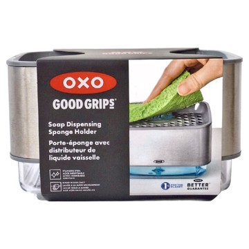 OXO 按壓式海綿給皂機 單手噴灑  銀色 + 透明色  1個