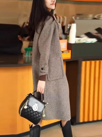 時尚風衣外套女2025秋冬季新款輕奢高級感洋氣女裝中長款氣質大衣鑫弘-素時衣櫥