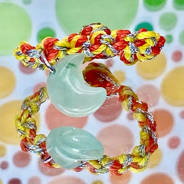 期間限定 - 翡翠月兒手編戒指