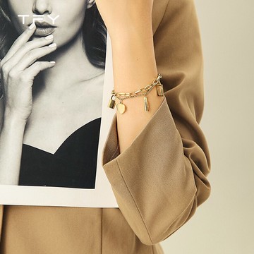 高級感鎖住心意雙層愛心手鏈女ins小眾設計情侶學生手飾輕奢精致