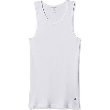 NAUTICA  2024男時尚棉質白色圓領背心4件組