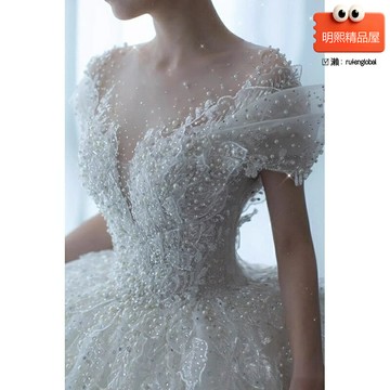 【重工奢華】主婚紗 新娘婚紗 主紗 拖尾婚紗 法式婚紗 公主婚紗 高級質感 立體刺繡 小個子友好 2025新款 婚禮主紗