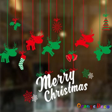 【橘果設計】聖誕麋鹿 壁貼 牆貼 壁紙 DIY組合裝飾佈置 耶誕聖誕