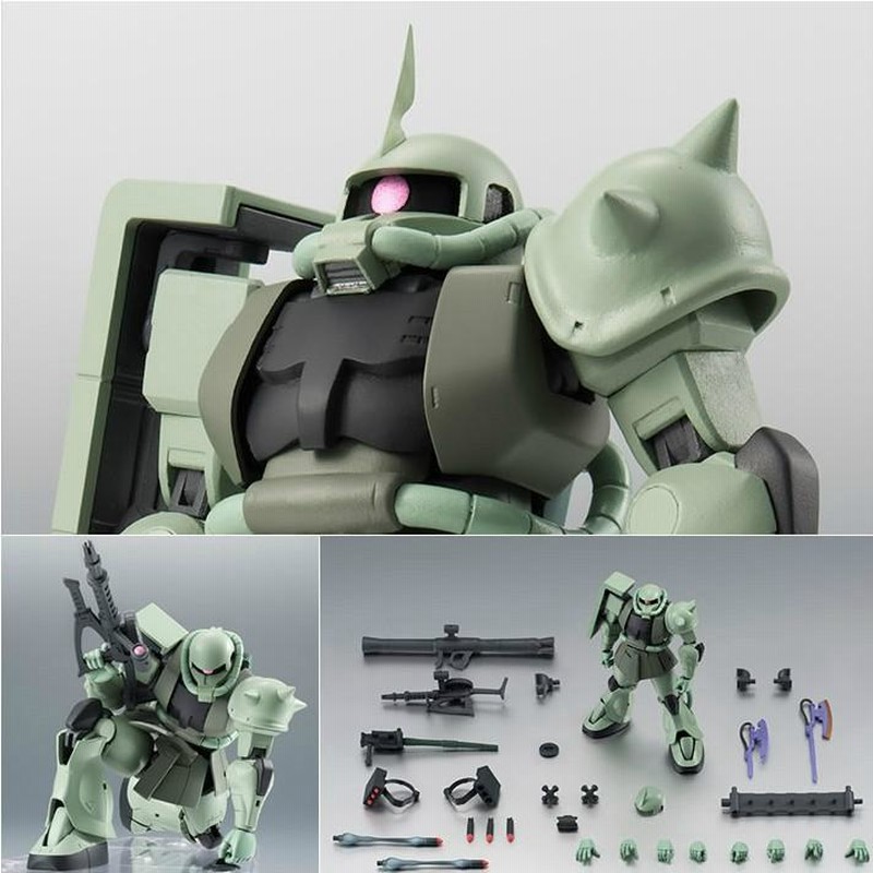 BANDAI - ROBOT魂(SIDE MS) MS-06 量産型ザク ver. A.N.I.M.E. 機動戦士ガンダム 完成品 可動フィギュア バンダイ ROBOT魂 〈SIDE MS〉 MS-06 量産型ザク ver. A.N.I.M.E.(再販版