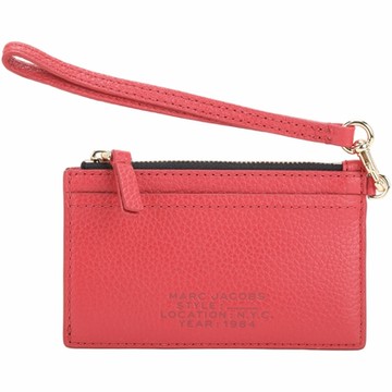 MARC JACOBS 可拆手腕帶字母壓花皮革卡片夾/零錢包(紅色)