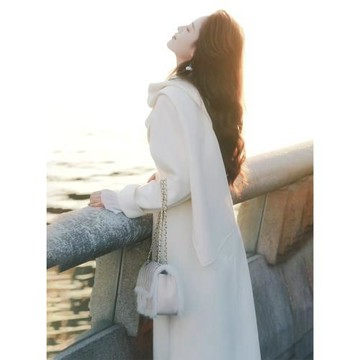韓版2025年秋冬新款雙面毛呢外套女高級感溫柔淑女系帶長款大衣潮