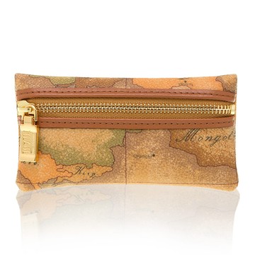 【Alviero Martini 義大利地圖包】拉鍊零錢包-地圖黃