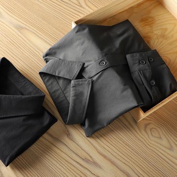 可挽袖！輕奢線！啞光絲滑抗皺！秋新品彈力透氣純色休閑長袖襯衫