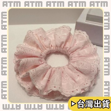 🔥臺灣出貨🔥可開發票✅輕飾時光法式髮飾潮流時尚雙層刺繡髮圈女生新款蝴蝶結髮繩小香風簡約