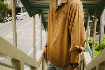 玉昇美容院 古巴領 襯衫 長袖 OS Logo shirt