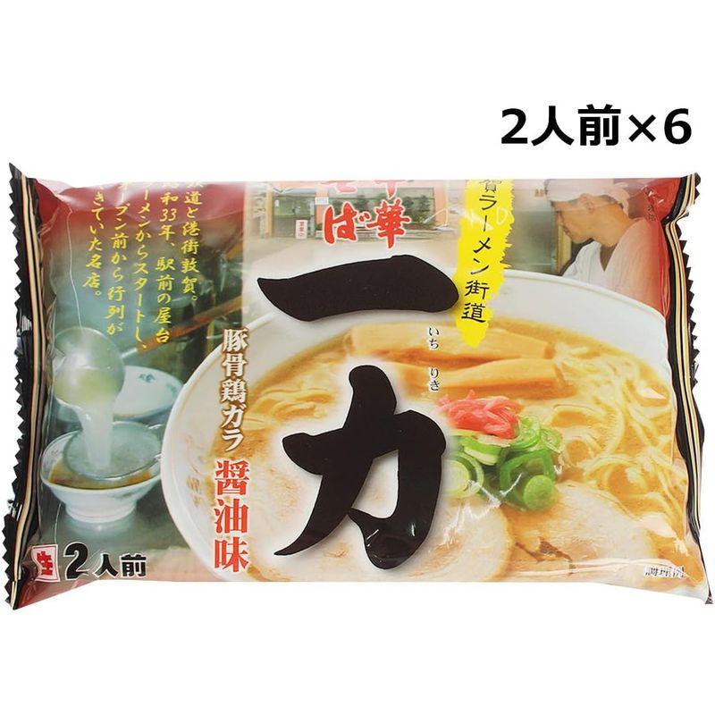 敦賀ラーメン 一力 2人前入6袋 (生めん120g×2、豚骨醤油スープ55g×2)×6 ラーメン