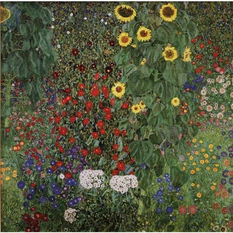クリムト 「ヒマワリの咲く農家の庭」 立体複製名画 クリムト 絵画 ヒマワリの咲く農家の庭 ベルヴェデーレ宮殿
