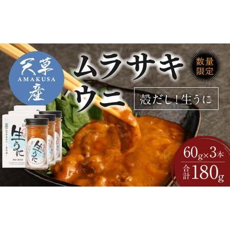 ふるさと納税 殻だし！生うに 180g(60g×3本)『熊本県天草産ムラサキウニ』無塩 無添加 ウニ 雲丹 熊本県上天草市