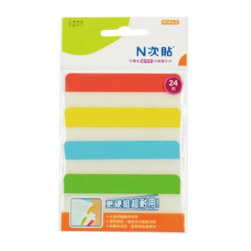 【N次貼】66537 耐用型可再貼分類索引片 38x76mm 24片/4色/袋