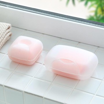 愛草學  日式高質感霧面肥皂盒旅行用便攜式半透明肥皂盒(小)*2入