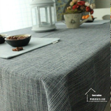 【協貿】時尚簡約百搭棉麻素色藏藍桌布