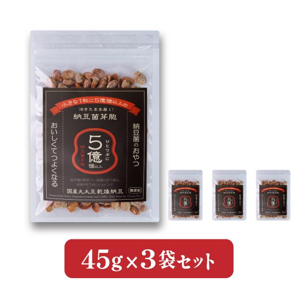 丸大豆乾燥納豆 135g（45g×3袋） 無添加 国産大豆 フリーズドライ納豆 子供おやつ 犬猫おやつ 納豆菌生活 災害時の備蓄納豆